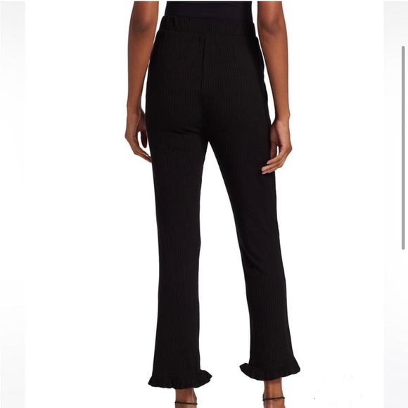 N:PHILANTHROPY Black Talker Rib-Knit Ruffle Hem Pants M - Picture 3 of 14
